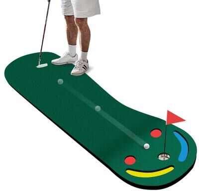 9.8 X 3FT Par 3 Holes Golf Putting Green Mat Set for Practice - 9.8 X 3FT