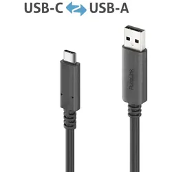 PureLink Aktives USB-C auf USB-A Kabel - USB 3.2 Gen2x1, 3A, 10Gbps - PureInstall 5,00m
