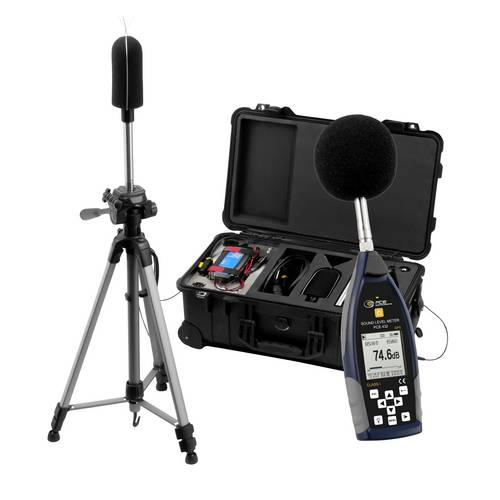 PCE Instruments PCE-432-EKIT Schallpegelmesser mit GPS 22 ... 136 db(A) 3Hz ... 20kHz Genauigkeit Klasse 1