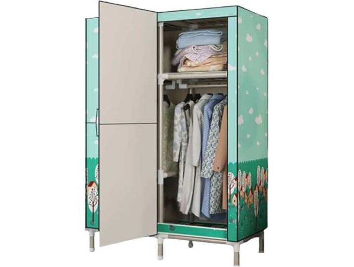 LoiYtrd Tragbarer, platzsparender Schrank aus verdicktem Stahlrohr(88cm,B)