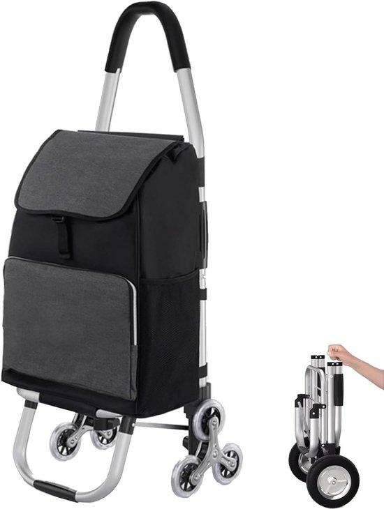 Faltbarer Einkaufswagen - Warenkorb Einkaufswagen - Einkaufswagen - Schrittkletterräder - 36L Korb - Grau