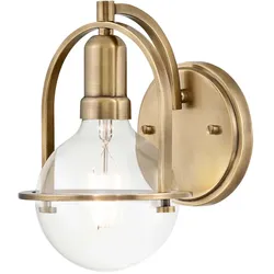Wandlampe Wandleuchte Flurlampe Schlafzimmerlampe Stahl Messing H 23,3 cm
