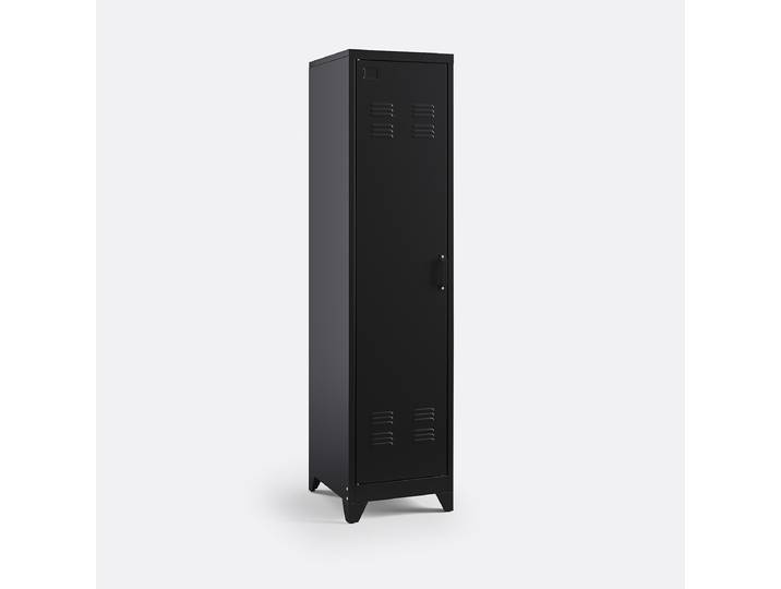 LA REDOUTE Armoire vestiaire 1 porte en métal acier, Hiba Noir