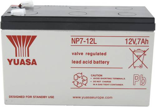 Yuasa NP7-12L NP7-12L Bleiakku 12V 7Ah Blei-Vlies (AGM) (B x H x T) 151 x 98 x 65mm Flachstecker 6.35mm Wartungsfrei