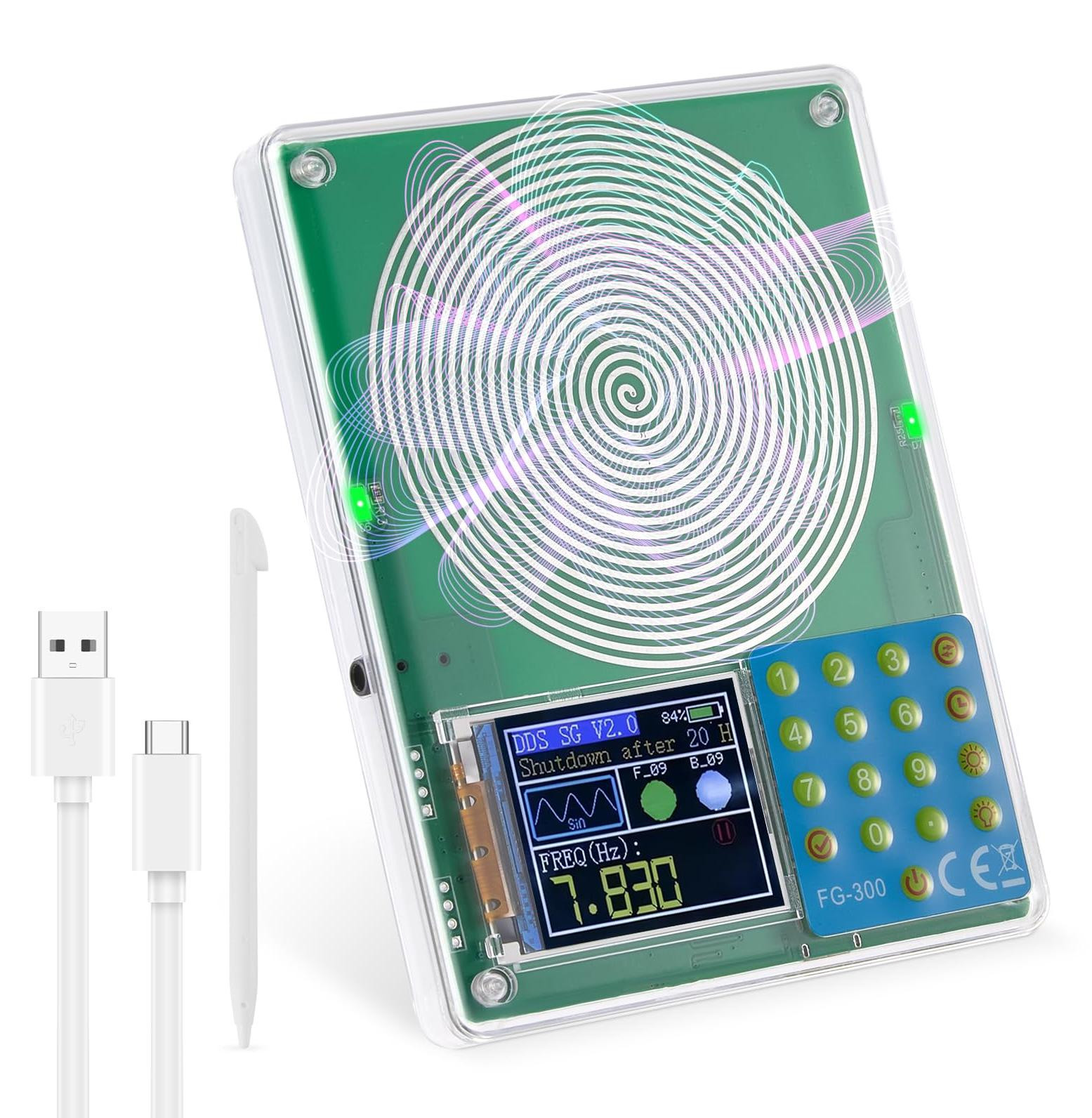 Dripio Frequentiegenerator met 13 golfvormen, 0,01 Hz – 200 kHz en 1000 mAh