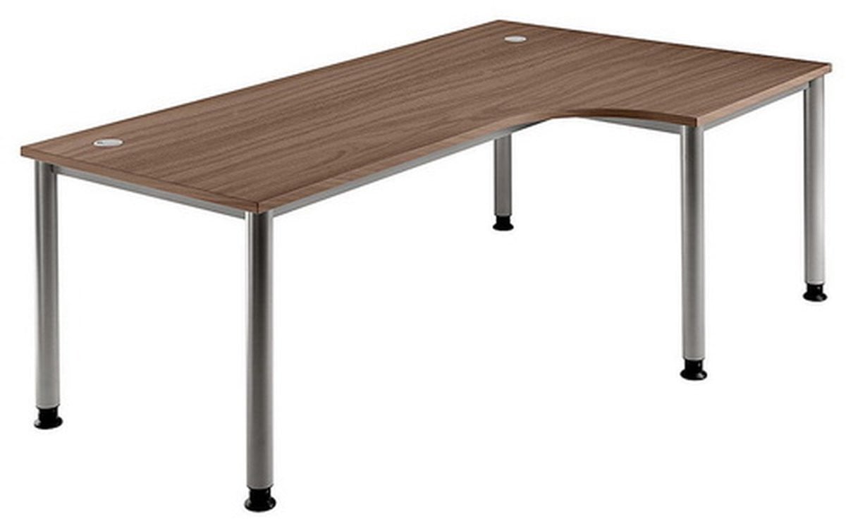 HJH Office Pro HILO 82 S verstelbaar en uitbreidbaar bureau Walnoot