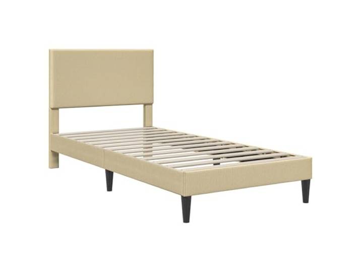 KTHLBRH Corduroy Bettgestell, grau, 100 x 200 cm Feste Latten aus Sperrholz, Beine verjüngt, minimalistisches Design