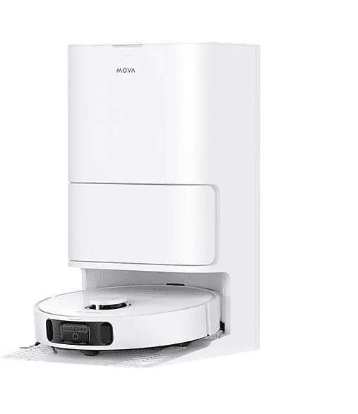 Robot aspirador - MOVA E40 Ultra, Friegasuelos, 600 W, 260 min, 65 dB(A), 19.000 Pa, MaxiReach™, Blanco