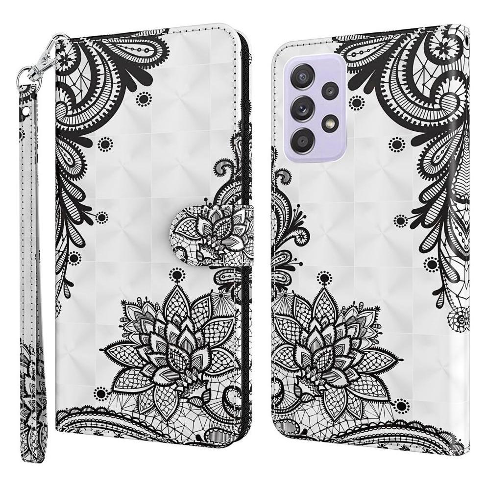 Cover-Discount Galaxy A33 5G - Etui Glitzer Effekt Blumen schwarz (Samsung Galaxy A33 5G) (101241202H)