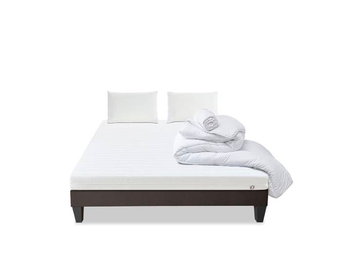 Prêt à dormir matelas mousse h12 sommier bois 140x200