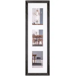 walther + design Fiorito Holz Galerie Bilderrahmen  3x 10x15 cm, DUNKELGRAU