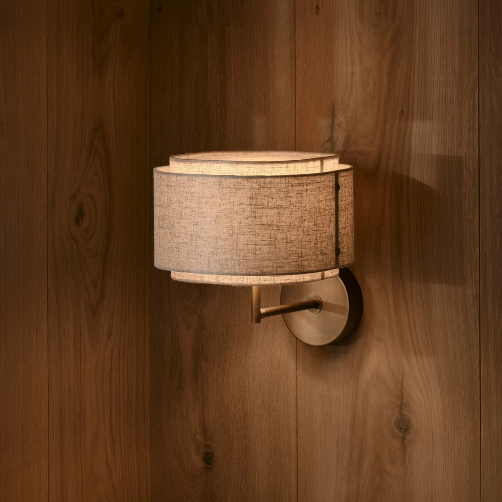 DFTP by Nordlux Takai wandlamp, beige en messing met textiel