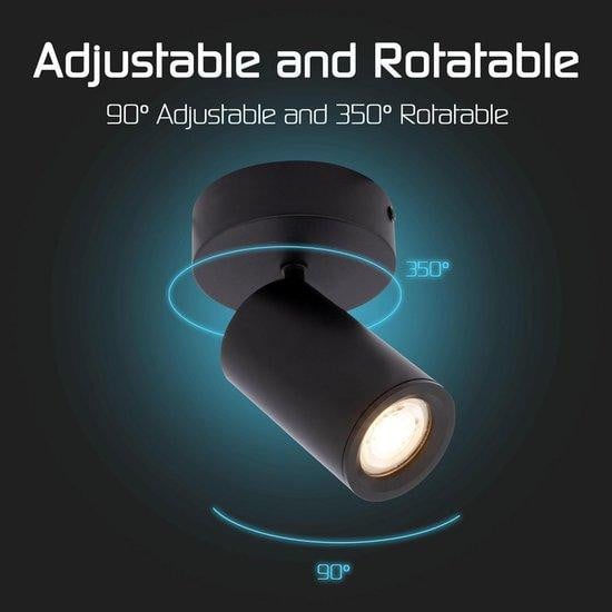 WAN Zwarte Inbouw LED Plafondspot 3W Dimbaar GU10 Warm Wit