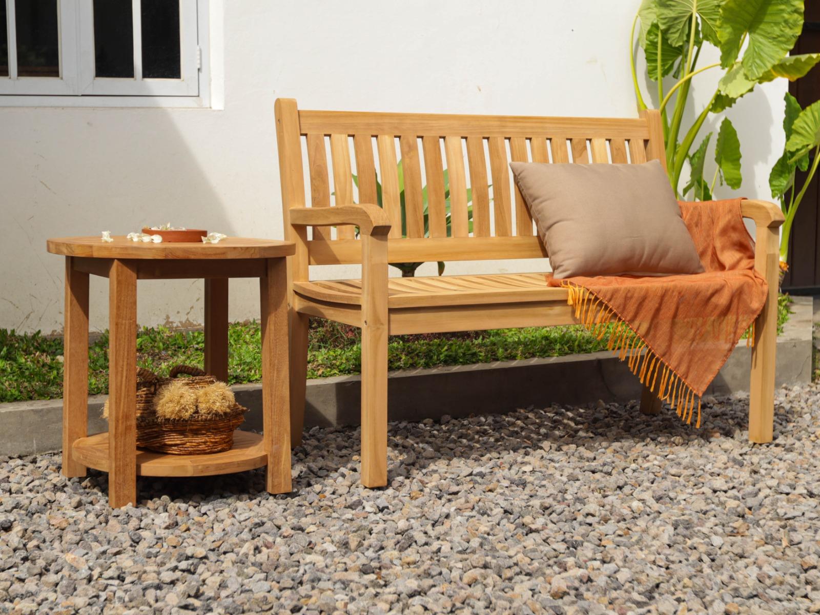 Teakea - Beaufort Teakholz-Gartenbank, 130 cm - Bank aus massivem Teakholz für 2 Personen