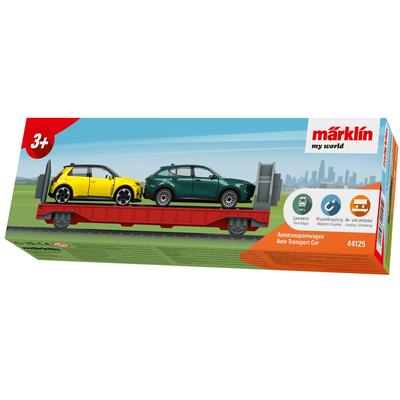 Güterwagen MÄRKLIN "Märklin my world, Autotransportwagen - 44125", rot (bunt), Modelleisenbahn-Fahrzeuge, Kinder, Kunststoff, Metall