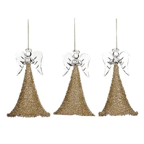 Goodwill Kerstbal Engel Glas Goud 14 cm - 3 stuks