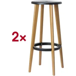 meet 2er-Pack Barhocker »Woody« schwarz