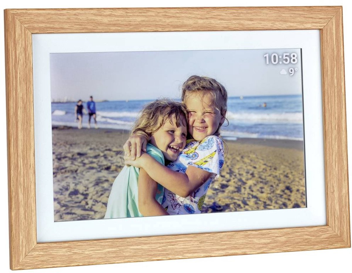 TFA Dostmann FRAMEO App Digitale WiFi-fotolijst 25,7 cm 10,1 inch 1280 x 800 Pixel 32 GB Bruin Wit