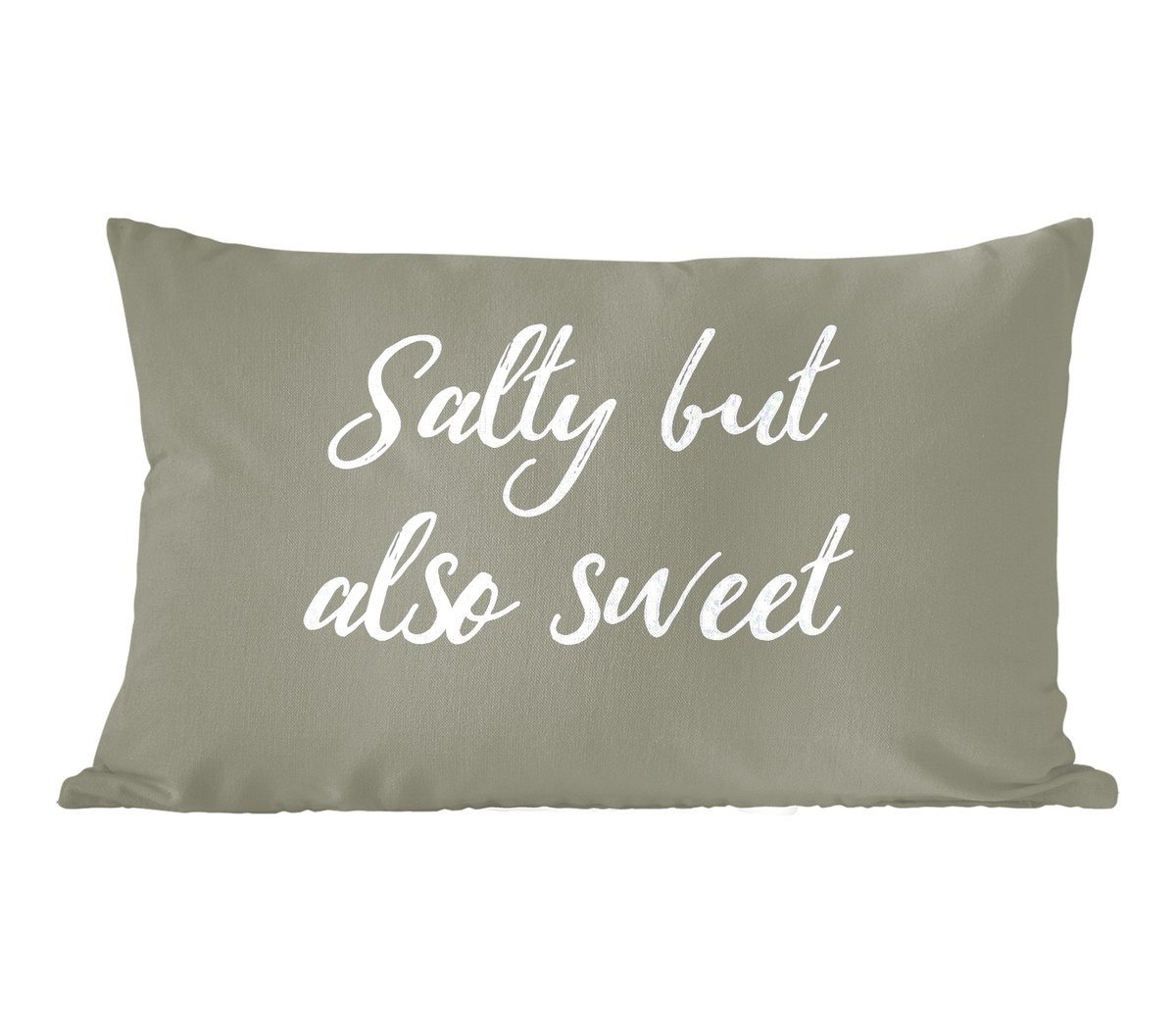 PillowMonkey Sierkussen Salty but also sweet met quotes - 60 x 40 cm