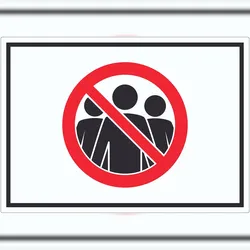 HB-Druck Menschenansammlung vermeiden Symbol Aufkleber A3 (297x420mm)