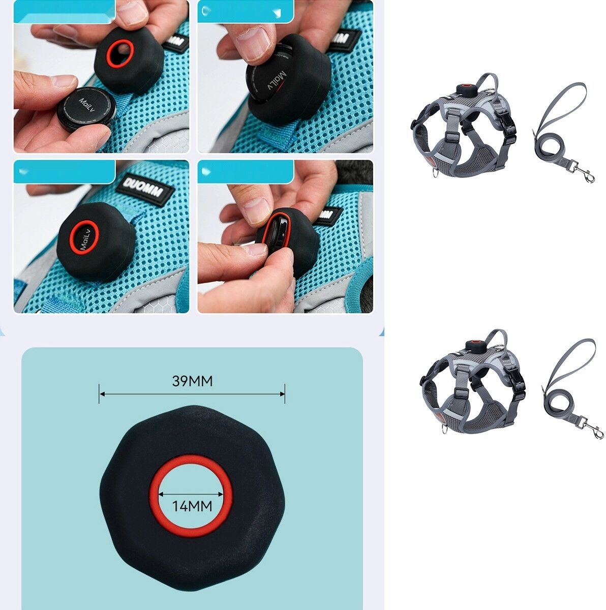 INF Mesh Anti-Verlust Hundegeschirr Weste für kleine Hunde, Polyester atmungsaktives Brustgeschirr mit Positionierungsschale