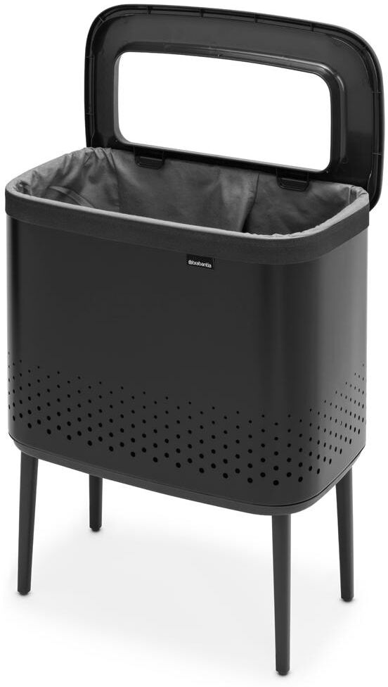 Wäschekorb BRABANTIA "BO", schwarz, B:54cm H:67cm T:32cm, Kunststoff, Wäschesammler, Wäschekorb schwarz 60 l