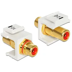 Delock Keystone Modul Cinch Buchse > Cinch Buchse vergoldet rot / weiß