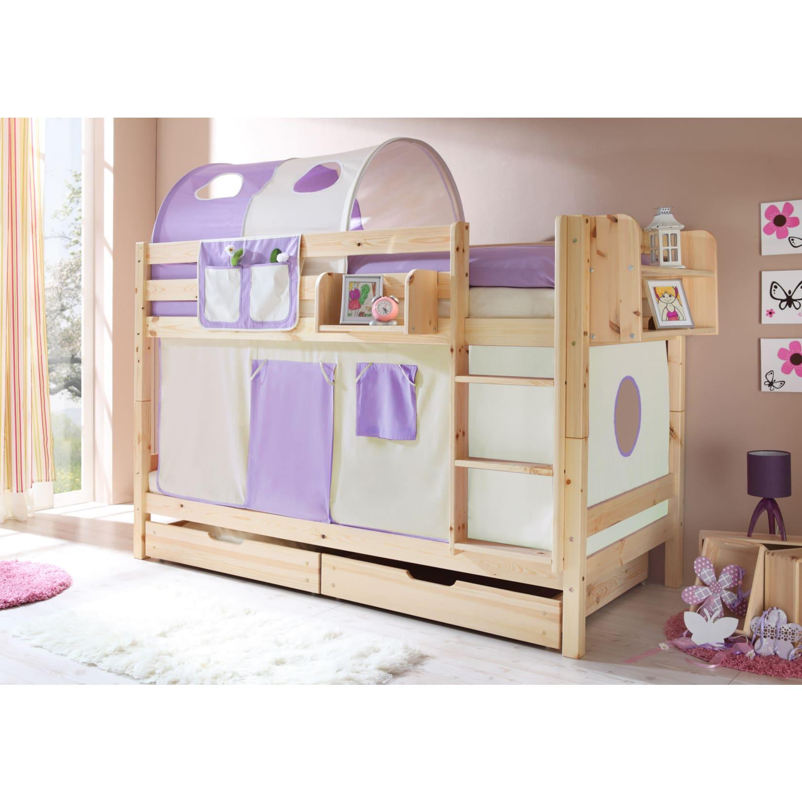 TiCAA Etagenbett "Marcel" Kiefer Natur Classic