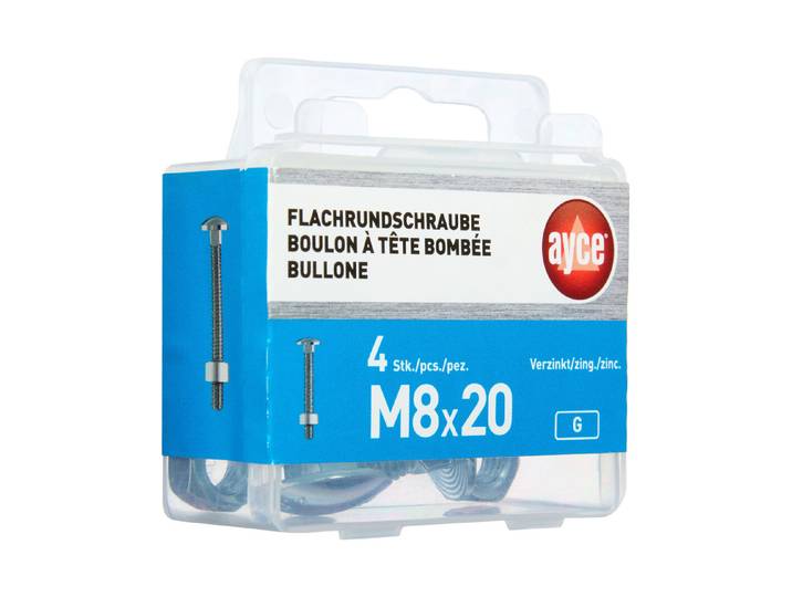 Ayce Flachrund-Schraube M8 × 20 mm