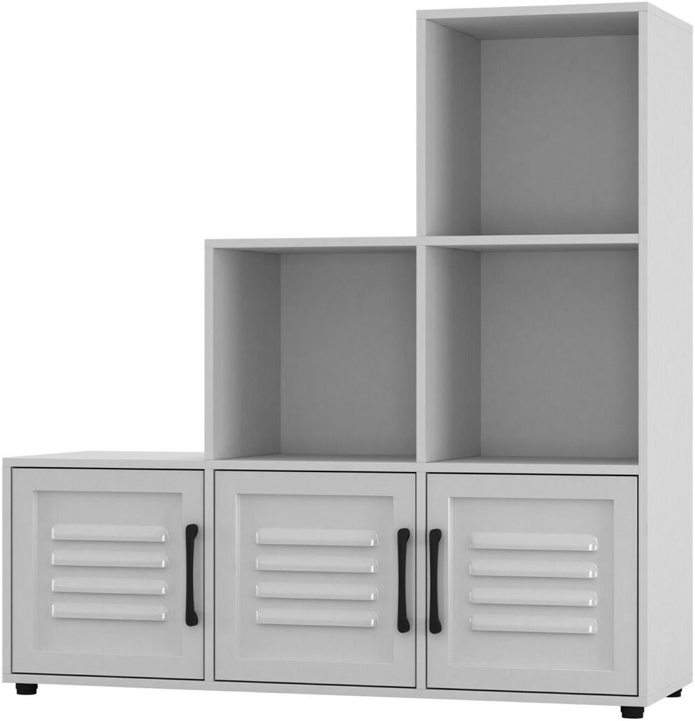 17 Stories Beronica 90.5 cm H x 89 cm W Cube Bookcase Grey/White