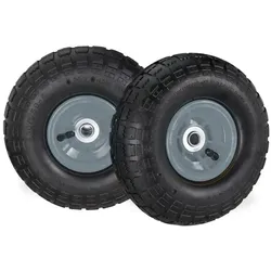 Relaxdays Sackkarrenrad 2er Set 3.5-4 Grau,Schwarz