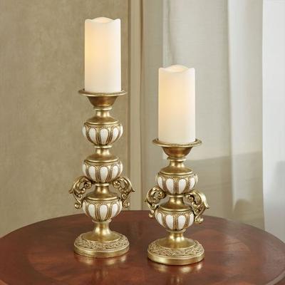 Touch of Class Millea Candleholders Ivory Set of Two, Set of Two, Ivory