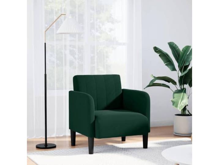 HEFZGDB Sessel mit Armlehnen Dunkelgrün 54 cm Samt Sofasessel für Wohnzimmer Schlafzimmer Entspannung Lesen Fernsehen mit weichem Samtstoff und robustem Sperrholzrahmen für Komfort