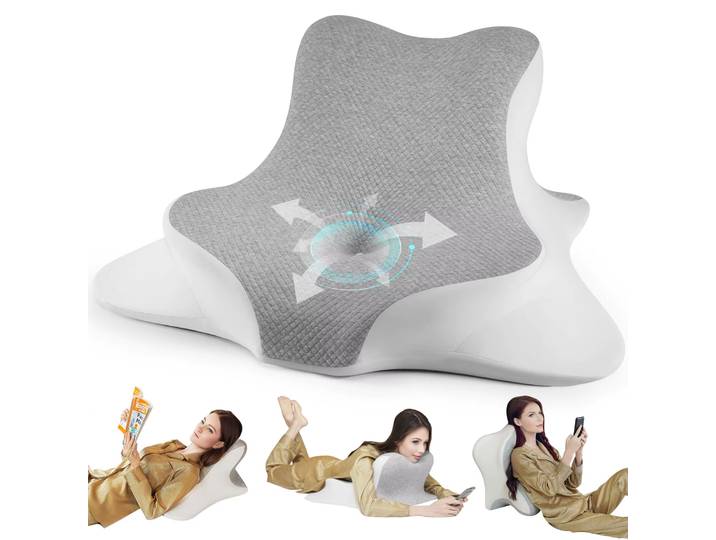Coussin de lecture pour lit, pour se tenir allongé, incliné et sur le ventre, coussin ergonomique en mousse à mémoire de forme pour le menton et le soutien du dos