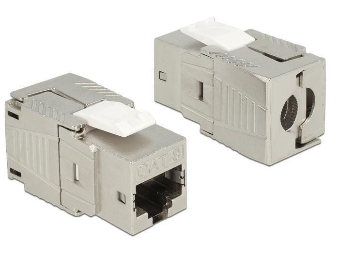 Delock Keystone-module RJ45-connector Cat.8 zonder gereedschap te installeren