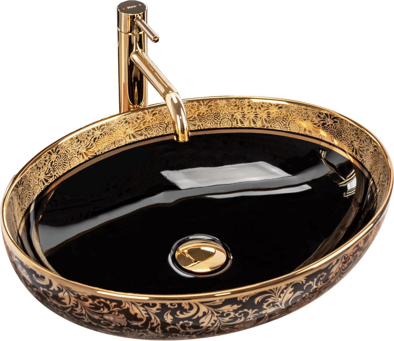 Rea Opzetwastafel Margot Black/gold