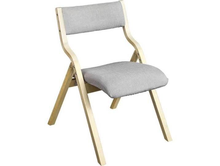 SoBuy® FST40-HG Chaise pliante en bois avec assise rembourrée L48 x P58 x H78 Gris