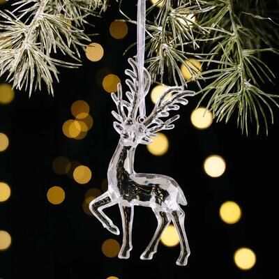 Inspire Essentials Transparent Acrylic Angel Christmas Tree Hanging Ornament Decor 2