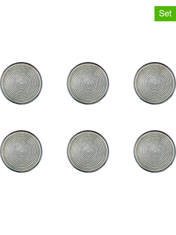 Björn 6er-Set: Beilagenteller "Zen" in Grau - Ø 17 cm - onesize