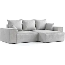 ECKSOFA SENSO mit Schlaffunktion Hellgrau im Wind Stoff