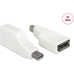Delock Adapter mini DisplayPort 1.2 Stecker > DisplayPort Buchse 4K 90° gedreht weiß
