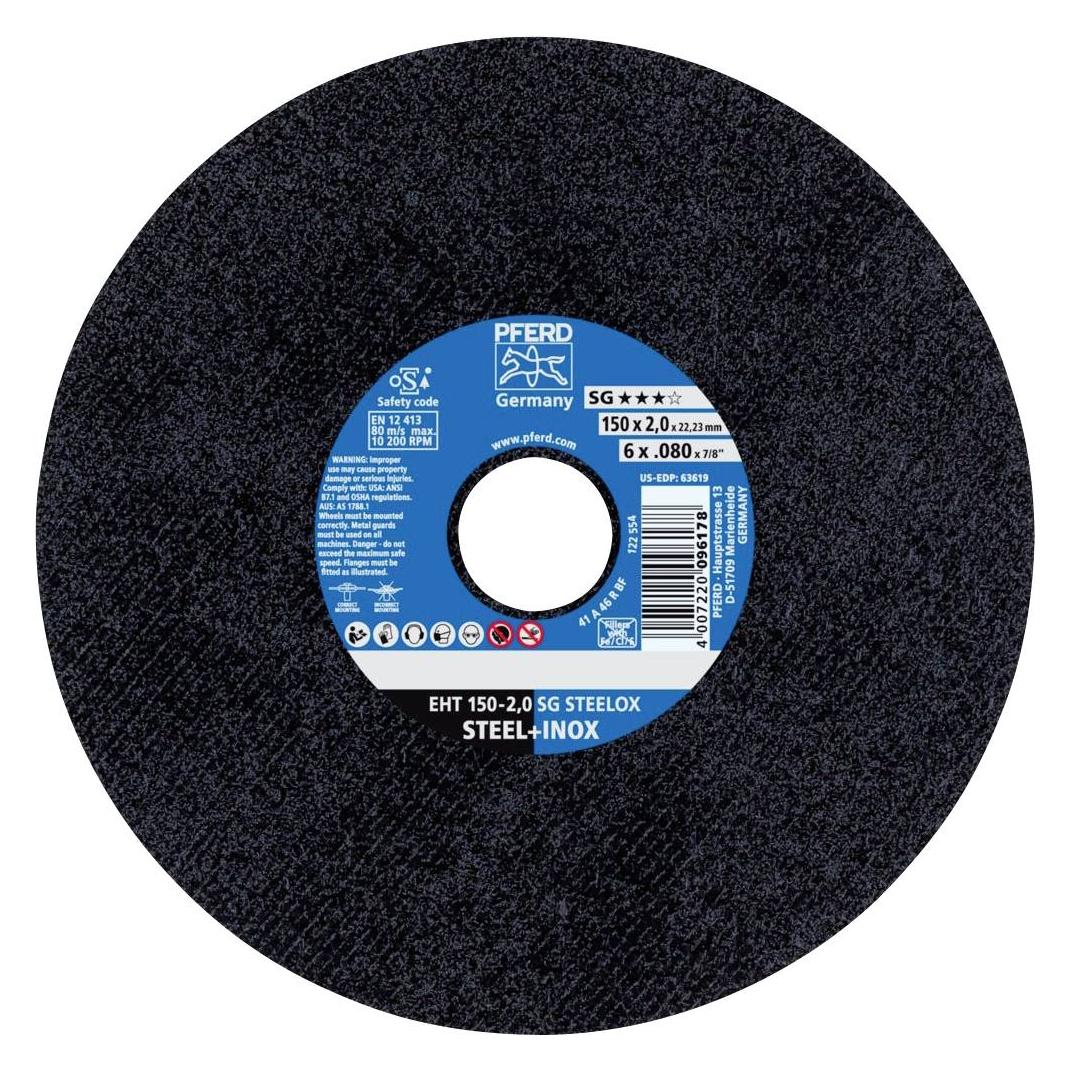 Pferd 61342400, Schneidedisk, Flache Mitte, Edelstahl, Stahl, Jede Marke, 2,22 cm, 15 (61342400)