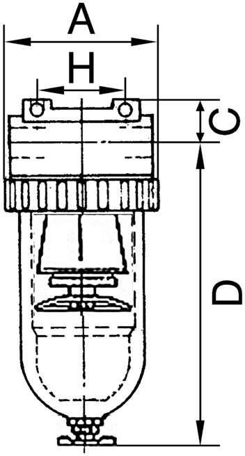 Riegler Spezialfilter »Standard«, avec récipient PC, 0,01 µm, BG 1, G 3/8 (674 K-HA)