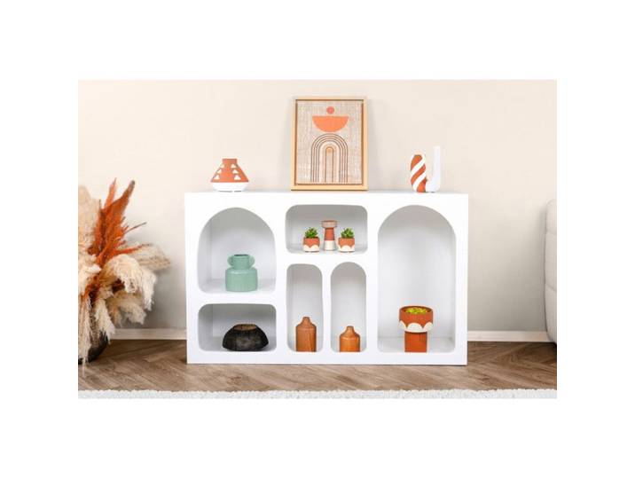 Console Meuble dentrée en bois MDF mélaminé blanc 120 x 37 x 74 cm