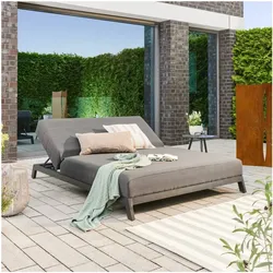 HOME DELUXE Sonnenliege für 2 mit verstellbarer Rückenlehne VALENCIA - 203 x 144 cm Anthrazit
