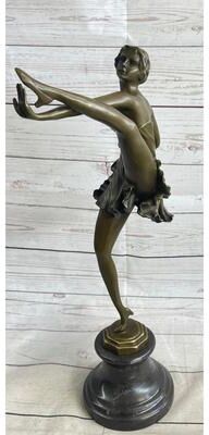 Bronzhaus Signed Bruno Zach High Kick Dancer Bronze Statue Sculpture Art Nouveau Figurine
