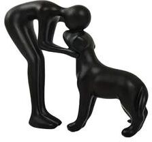 Inspire Essentials Elegant Dog And Owner Sculpture Home Decor black