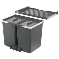 Häfele Abfalltrennsystem, Doppel-Abfallsammler 60 Basic S2, 2 x 16 Liter, 501.91.430