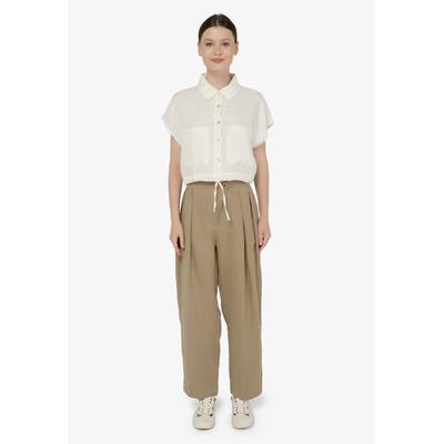 Klassische Bluse FRESHLIONS "Savannah", Damen, Gr. L, weiß, 100% Leinen, unifarben, normal, Blusen, mit lockerer Passform