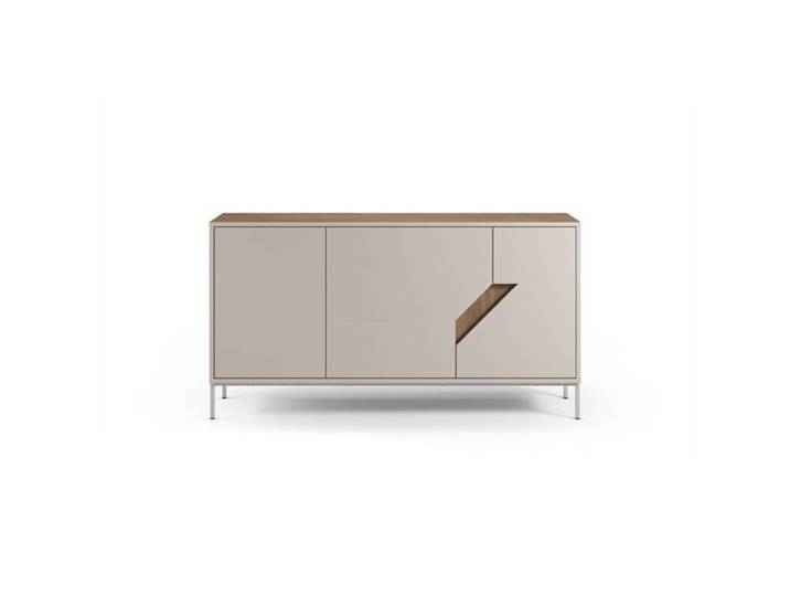 DALIA - Buffet 3 portes 150cm en mélamine - Beige